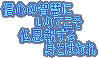 信心の智慧に いりてこそ 仏恩報ずる 身とはなれ